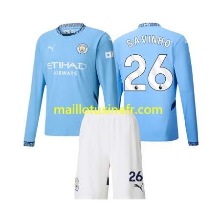 Maillot de Foot Manchester City Savinho 26 Domicile 2024-25 Manches Longues - Enfant Maillot de Foot Manchester City Savinho 26 Domicile 2024-25 Manches Longues - Enfant